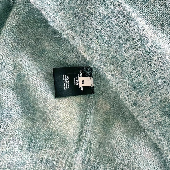 Isabel Marant Étoile Clifton fuzzy mohair loose boxy sweater celadon lagarconne - Picture 8 of 8